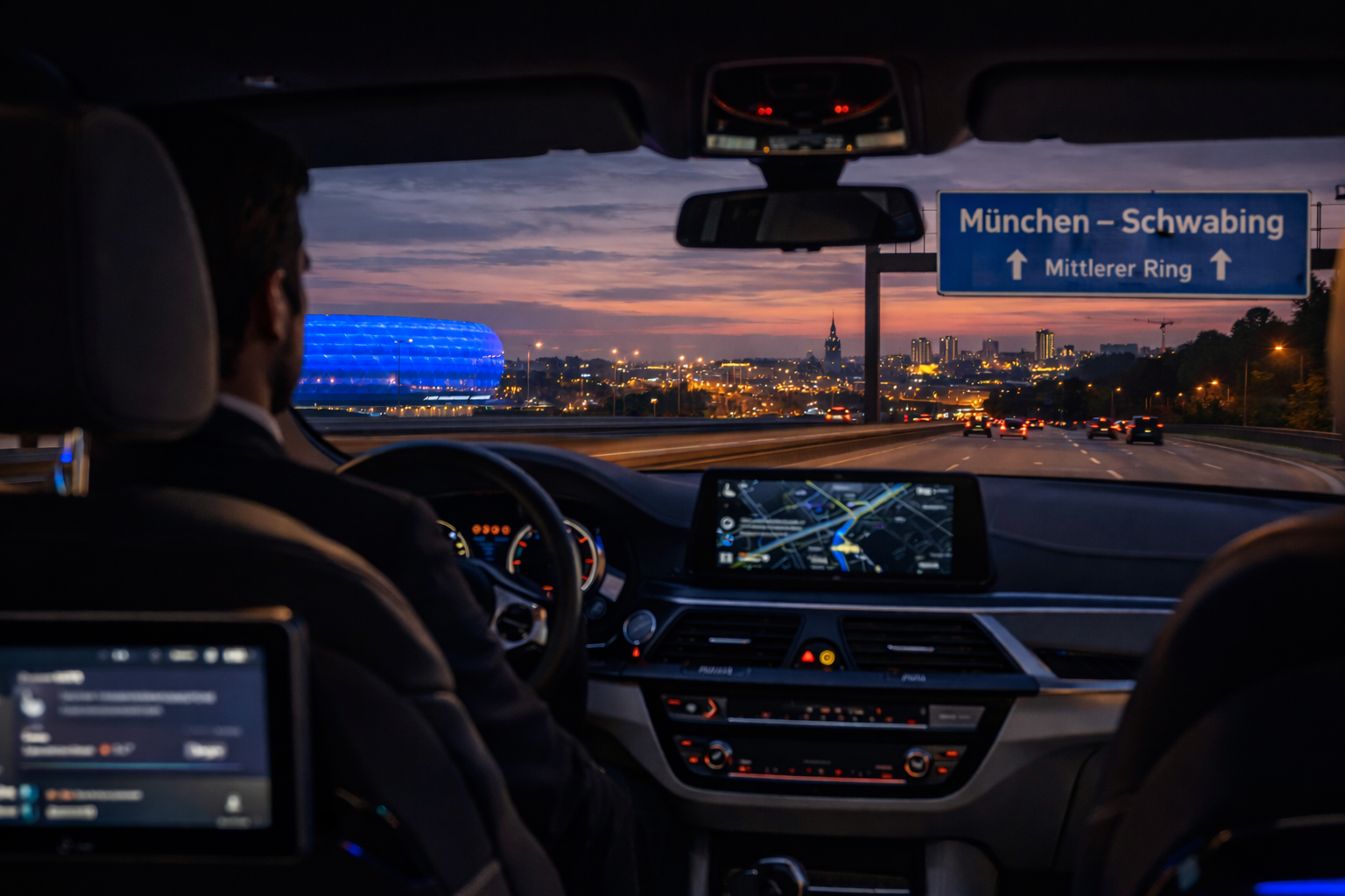 Premium-Details im Fahrzeug für Chauffeurfahrten